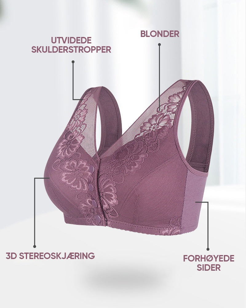 Trådløs BH med blonder foran