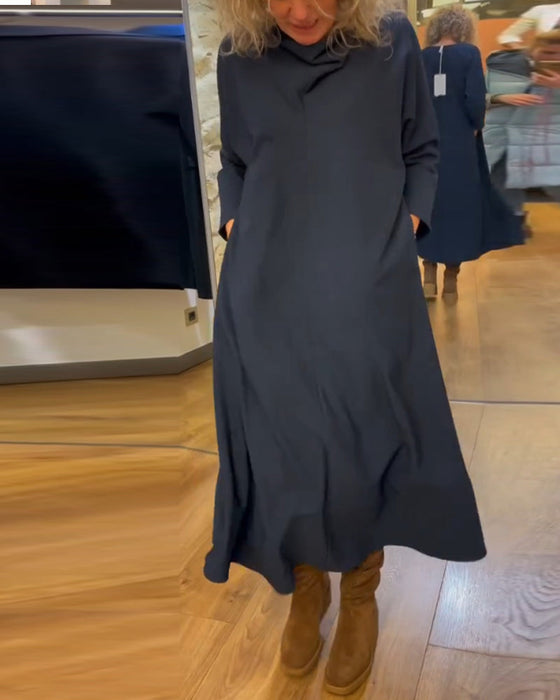 Fritidskjole i ensfarget lomme