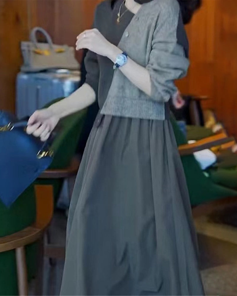 Midi-genserkjole for kvinner