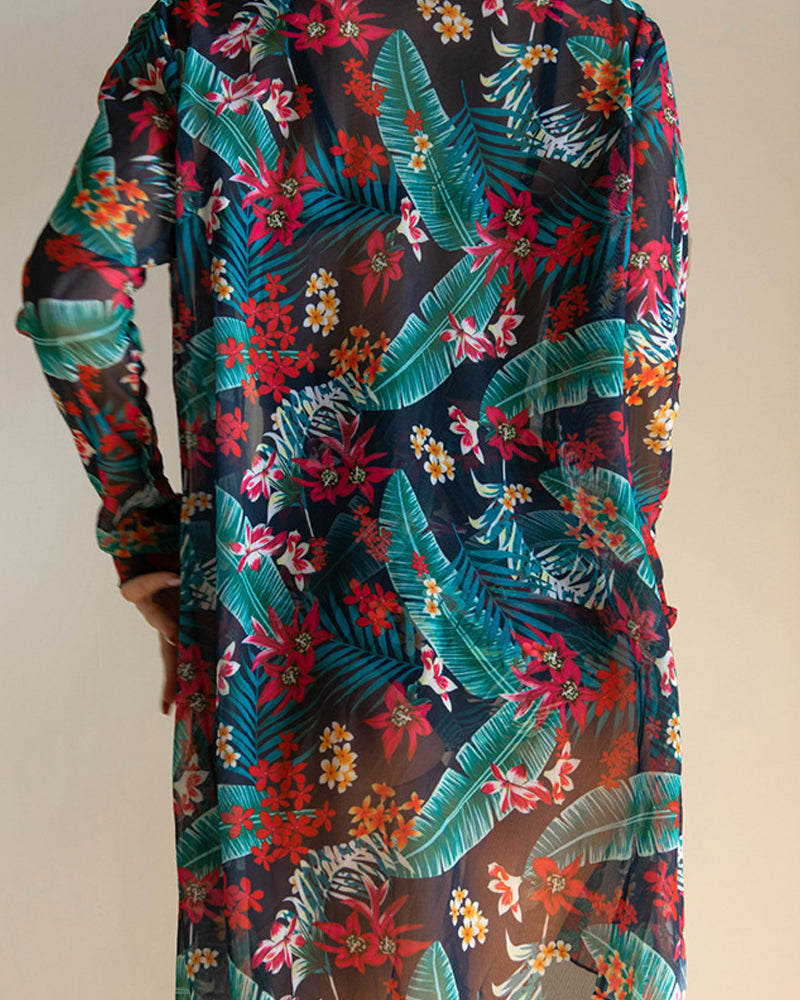 Floral Print Bikinier og Cover Ups