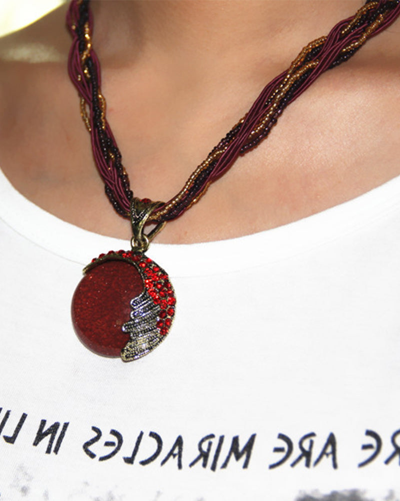 Boho håndflettet kjede med anheng