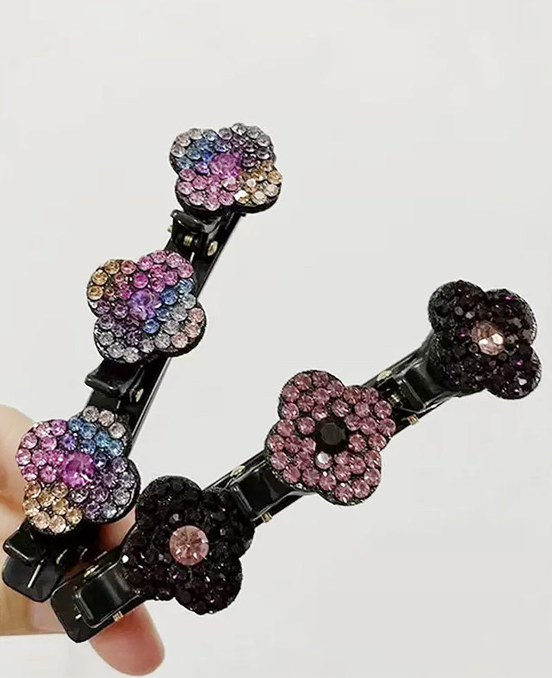 Hårklemme med tre blomster