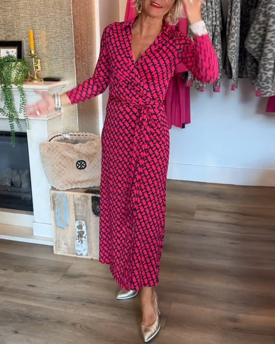 Elegant maxikjole med V-hals