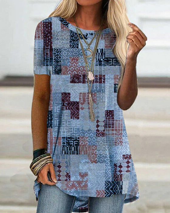 Kortärmad T-shirt med tryck