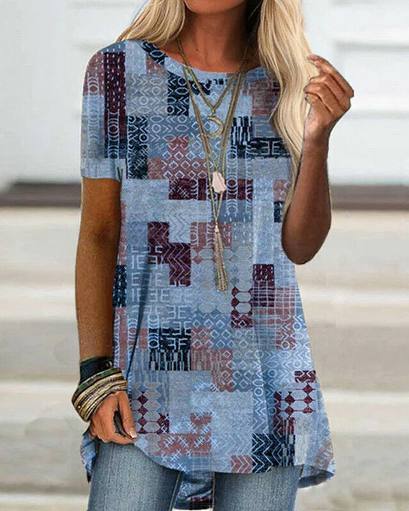 Kortärmad T-shirt med tryck