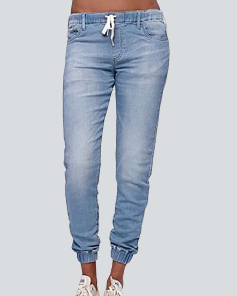 Ensfarget denimbukse