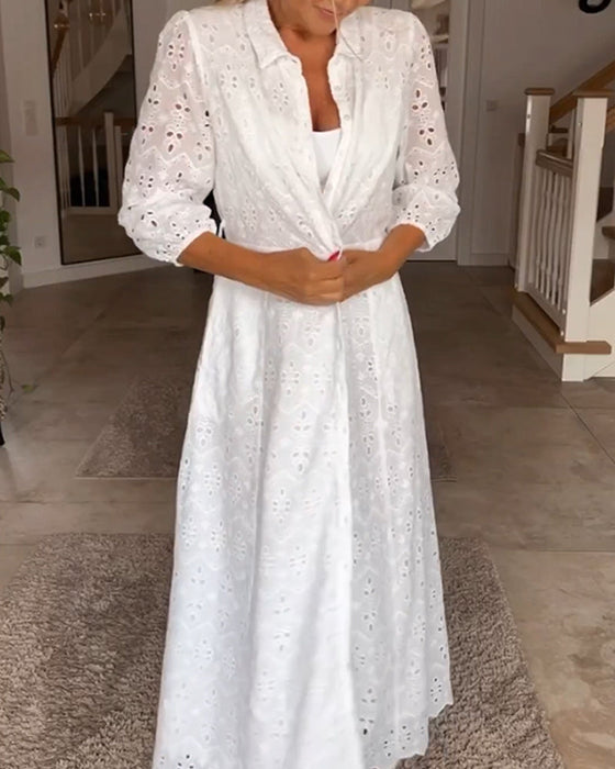 Elegant 3/4-ermet midikjole