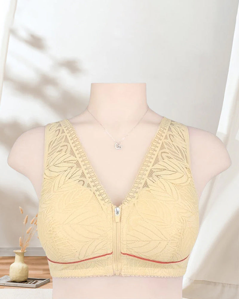 Blonde BH med foran lukking med glidelås