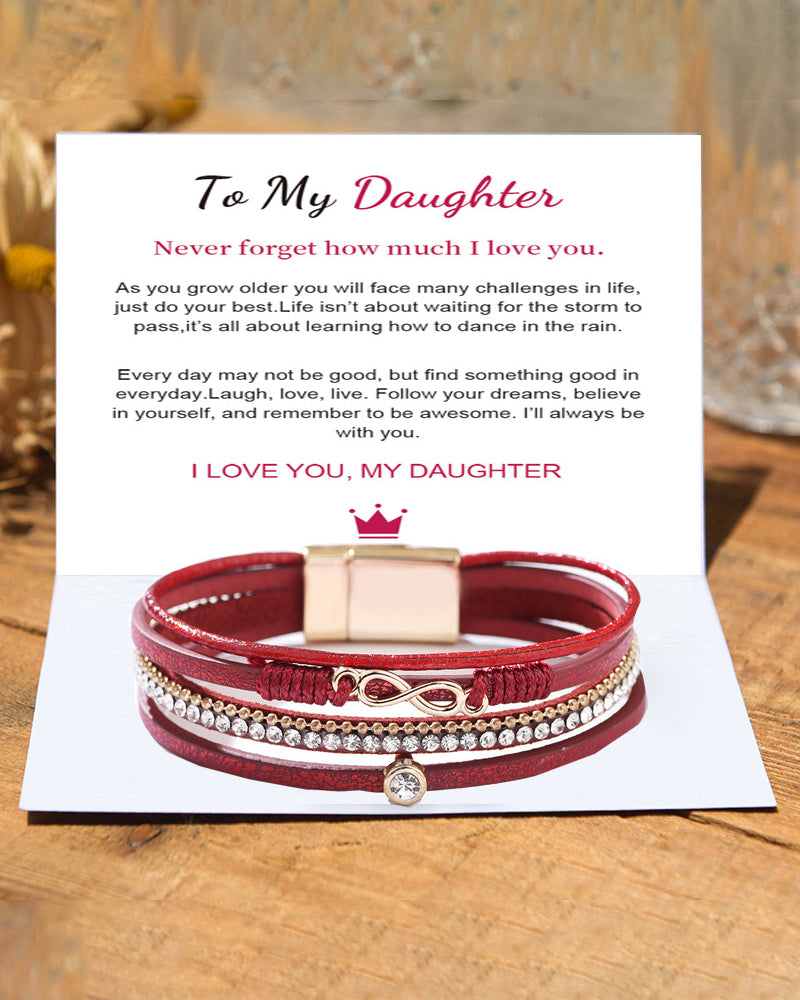 Figur 8 magnetisk spenne lærarmbånd for damer