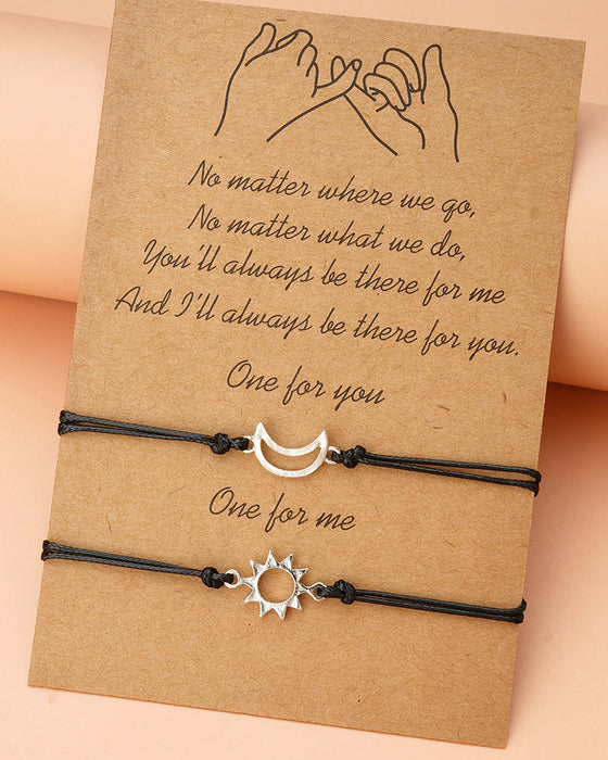 Sol og måne armbånd til elskere