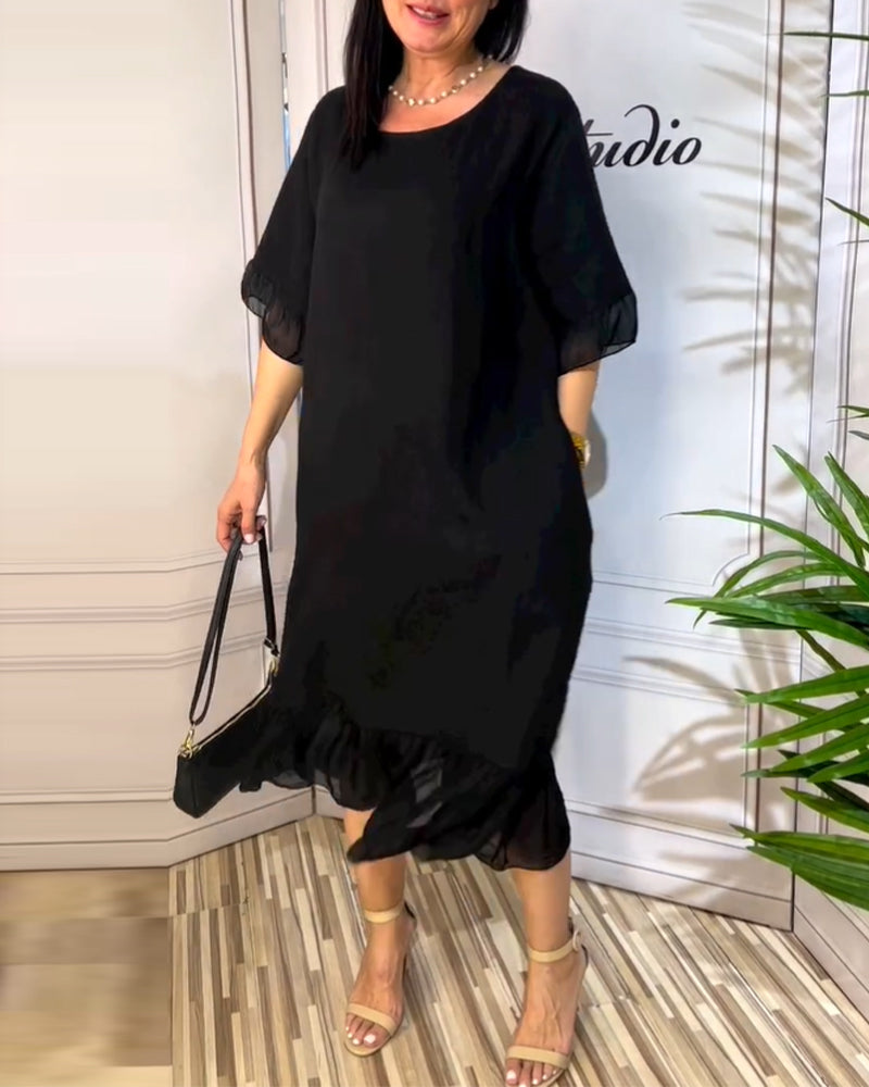 Kortermet flytende kjole med panel