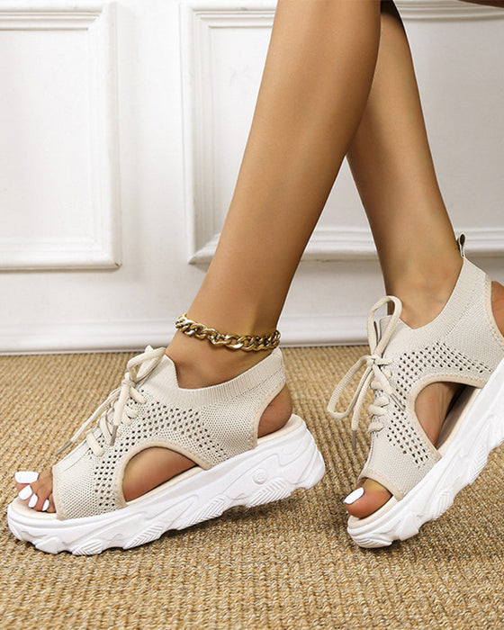 Uformelle flate hule sandaler med tykk myk såle