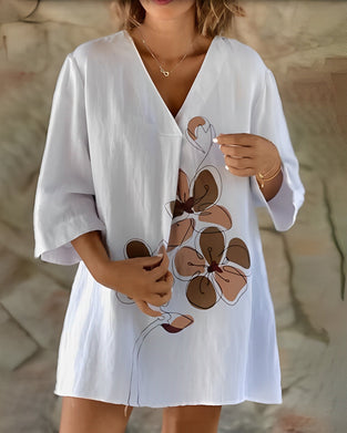 Løse topper for dame med trykk