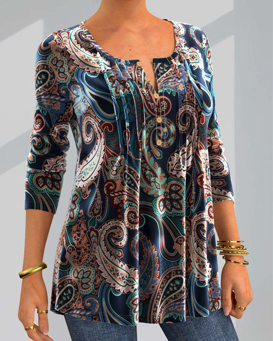 Bluse med Paisley-print