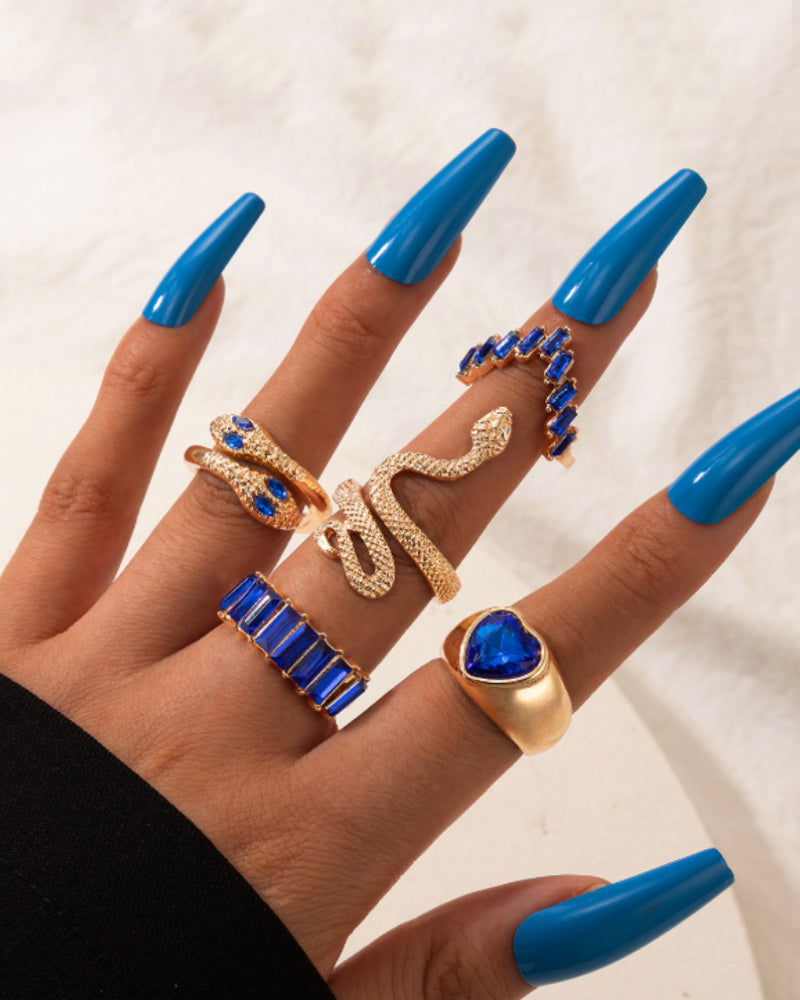 Slangehjerte femdelt ringsett