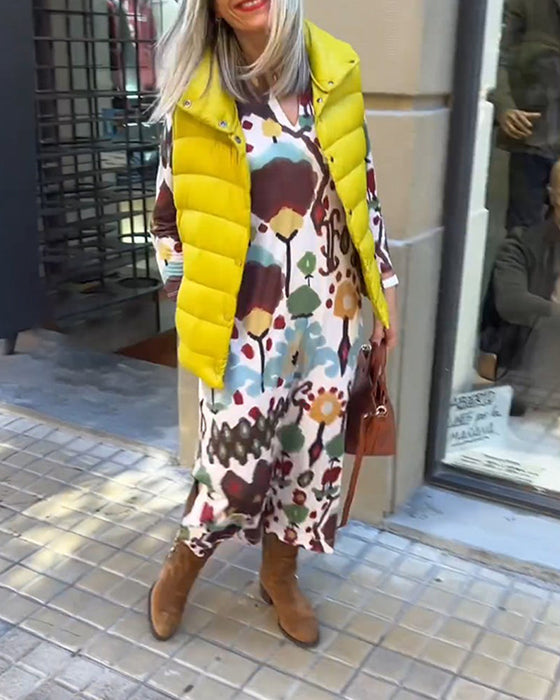 Kjole med elegante, high-end lange ermer