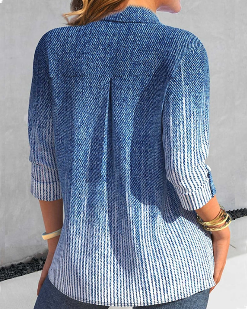 Breasted Bluses med lomme