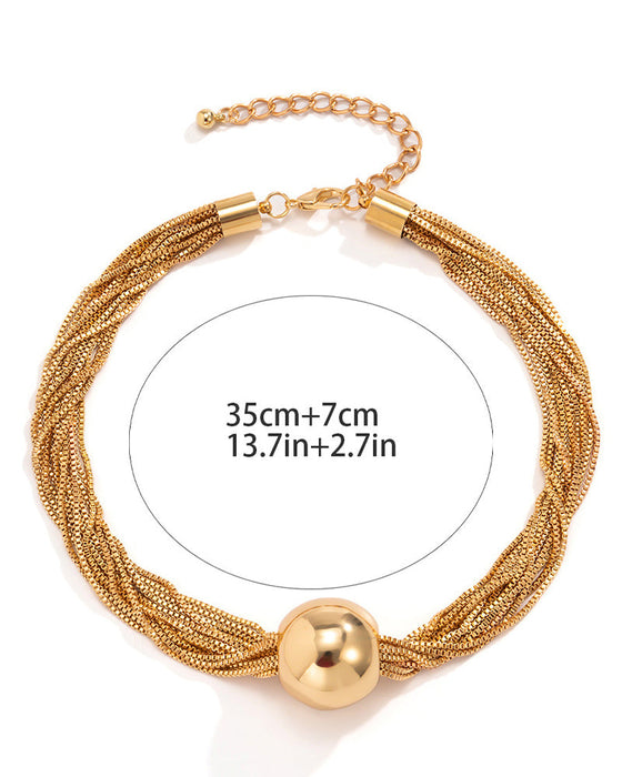 Lagdelt kjede stablebar geometrisk ball halskjede armbånd