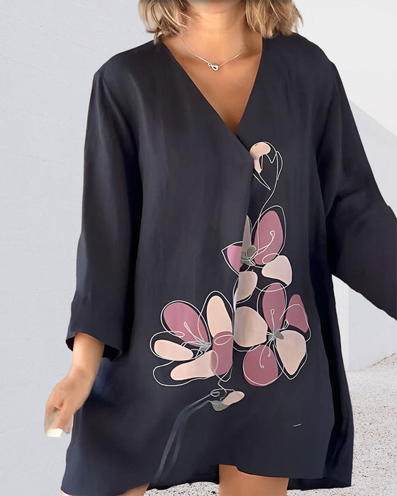 Løse topper for dame med trykk