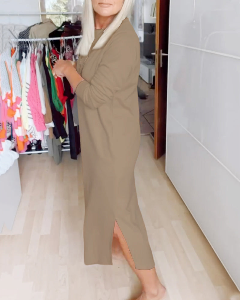 Kjole med rund hals og casual