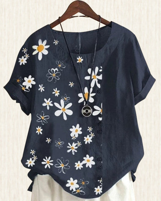 Kortermet skjorte i løs bomull