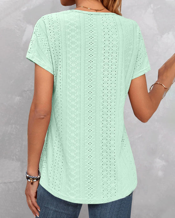 Kortermet t-skjorte i solid farge