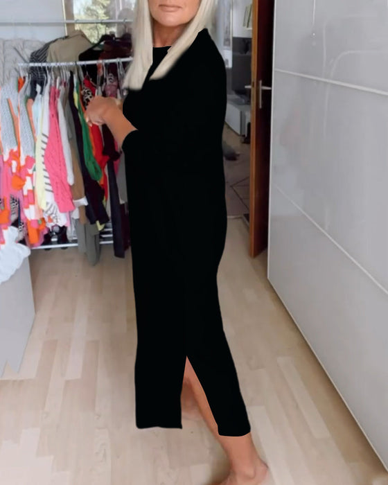 Kjole med rund hals og casual