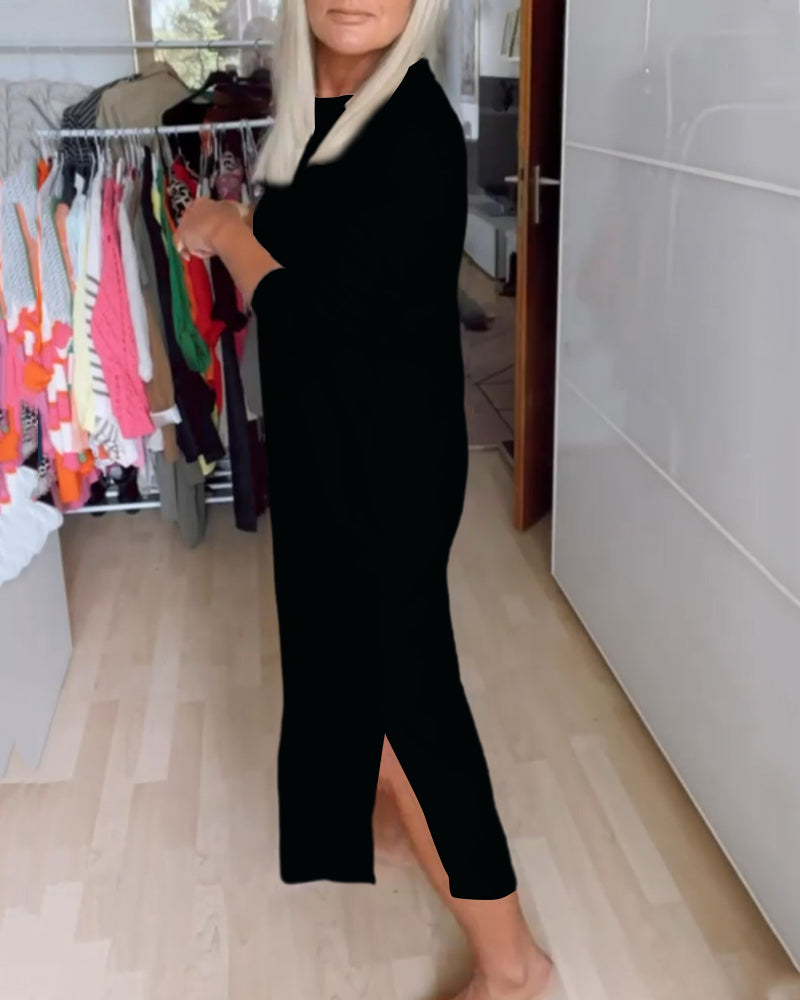 Kjole med rund hals og casual