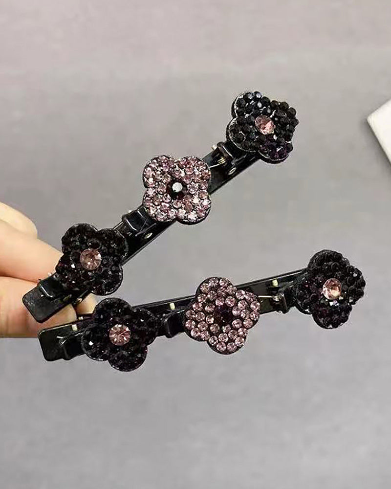 Hårklemme med tre blomster