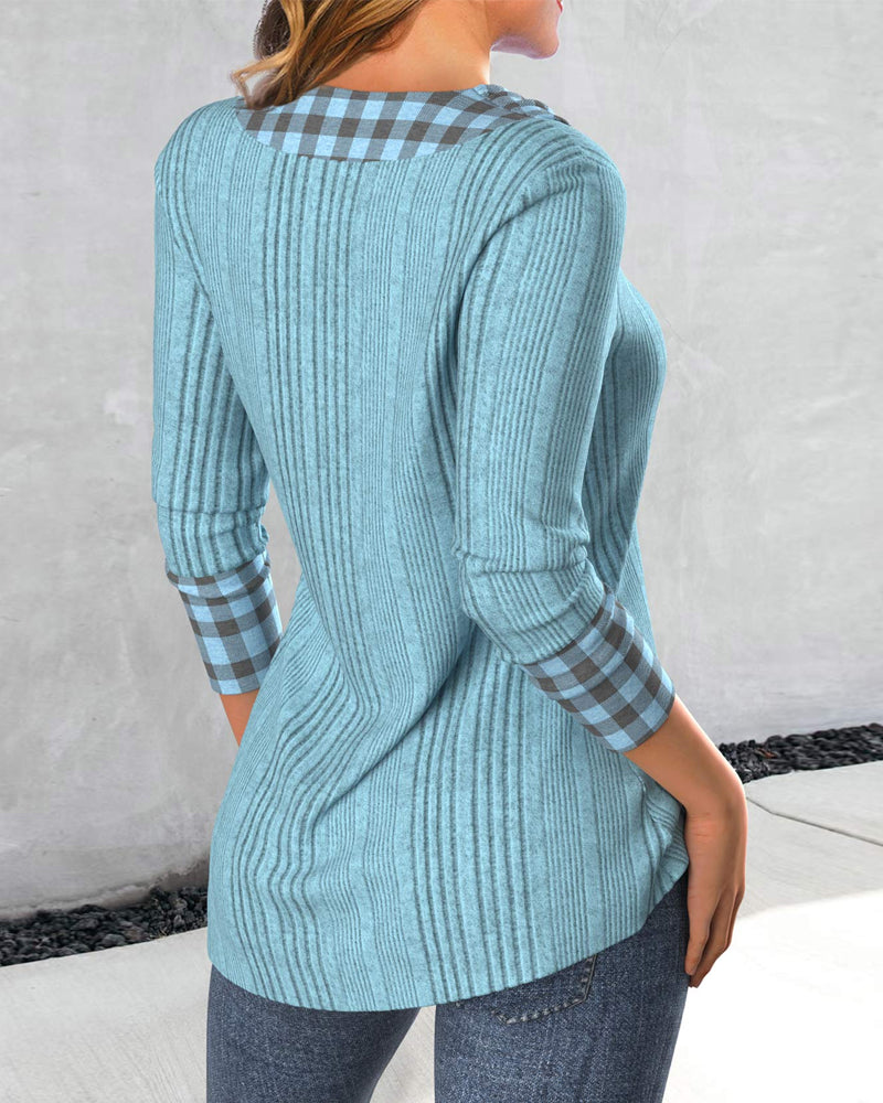 Ensfargede knapper Bluser