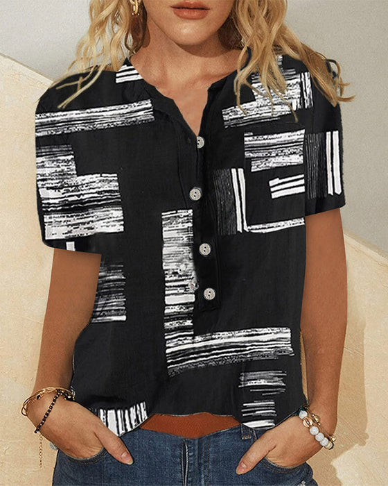 Kortermet topp med trykk