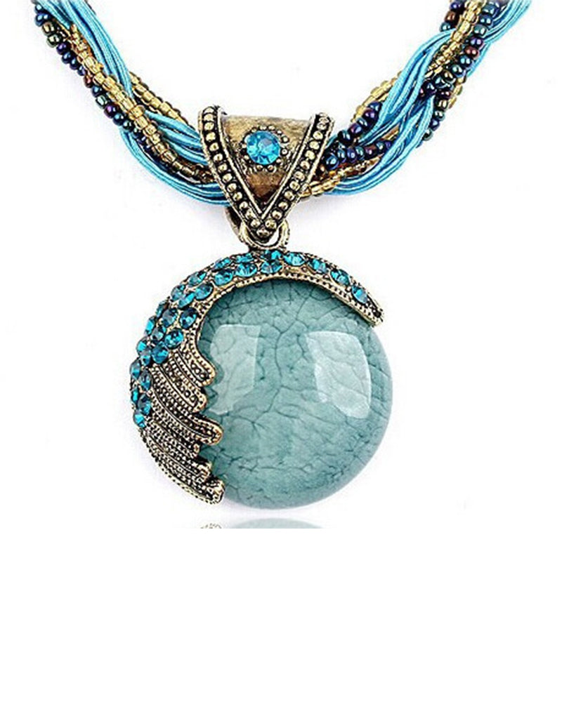 Boho håndflettet kjede med anheng