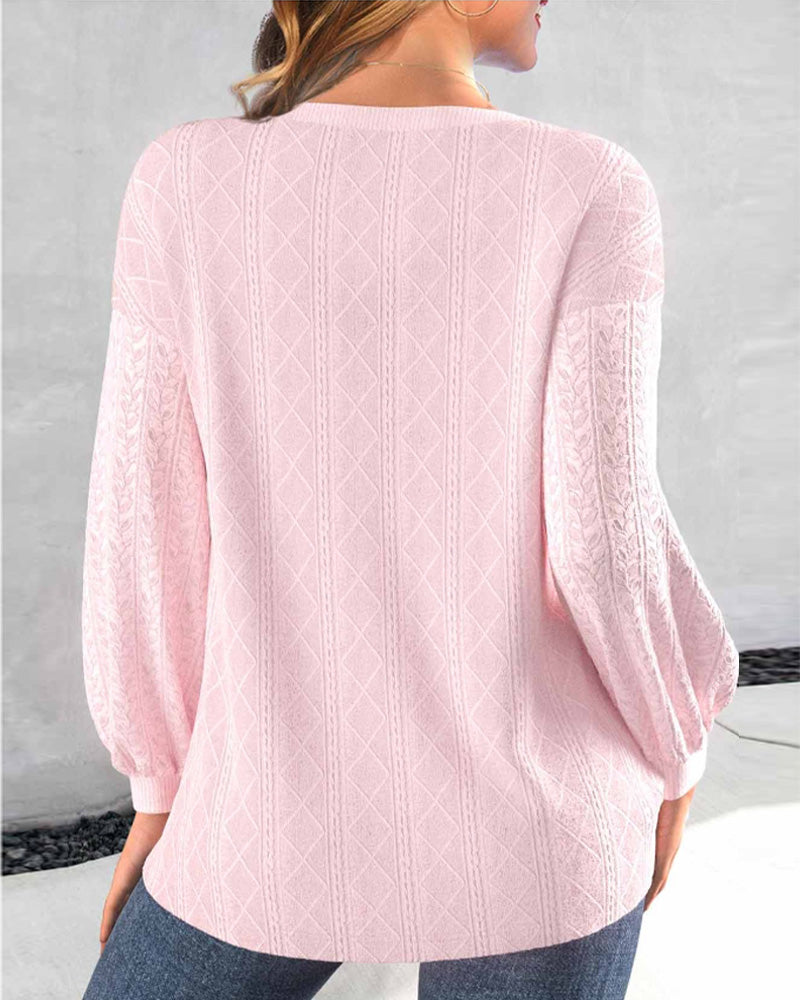 Enkel ensfarget genser med knapper