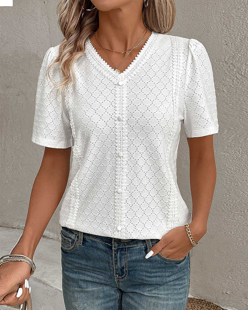 Ensfarget topp med bobleermer