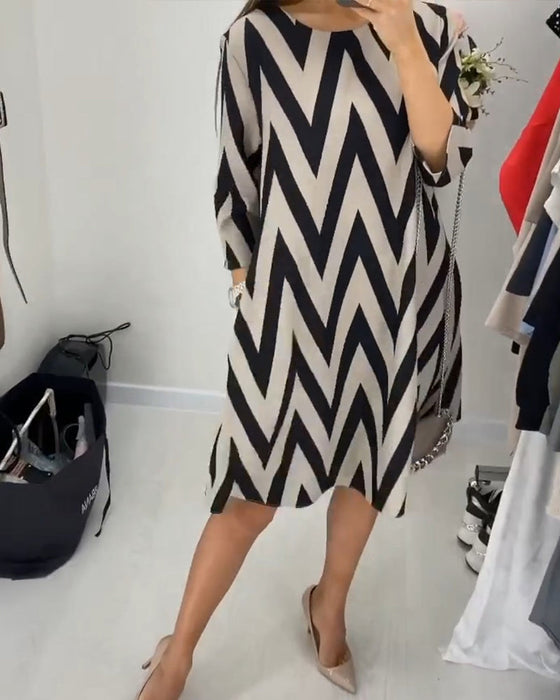 Løs kjole med print