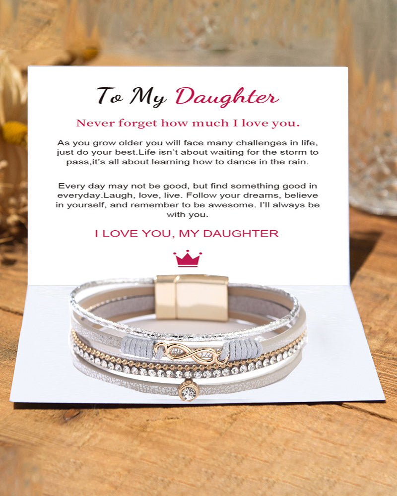 Figur 8 magnetisk spenne lærarmbånd for damer