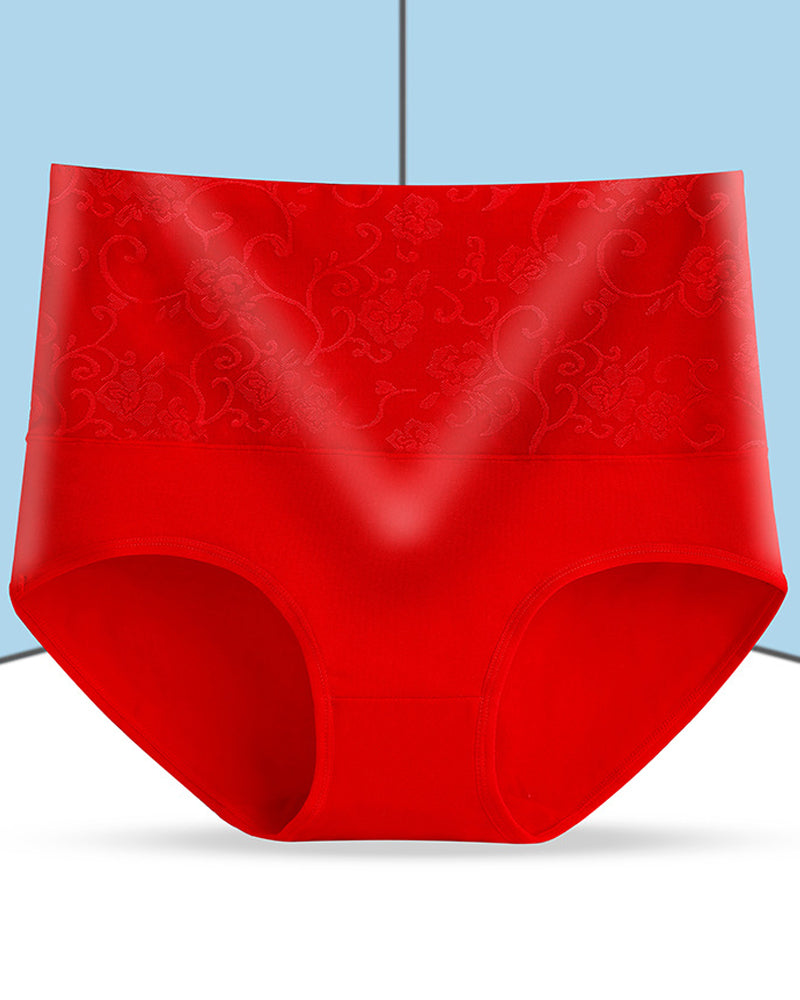 Jacquard-truse med høy midje