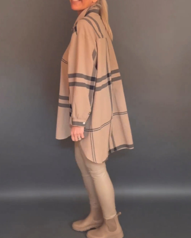 Uformell rutete jakkeslagsskjorte