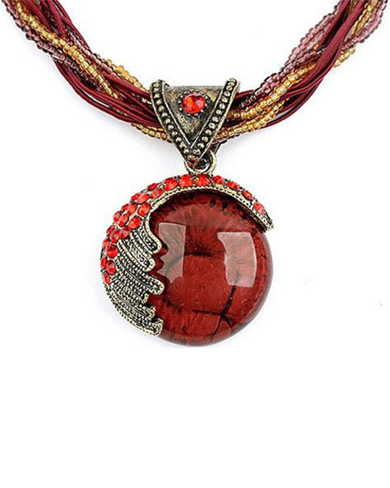 Boho håndflettet kjede med anheng