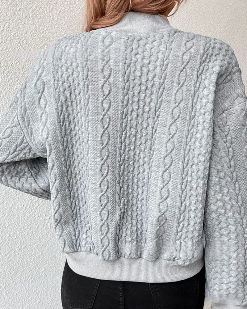 Ensfarget cardigan med knapper