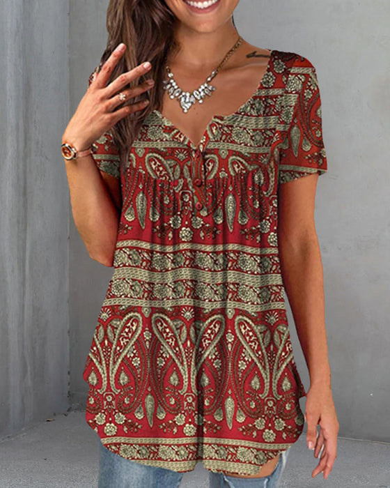 Løse V-hals med korte ermer