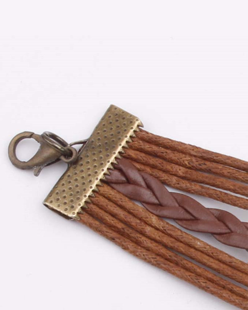 Tree of life uendelig tro retro cord lær armbånd