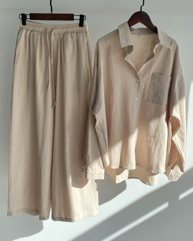 Todelt sett med ensfargede skjortebukser