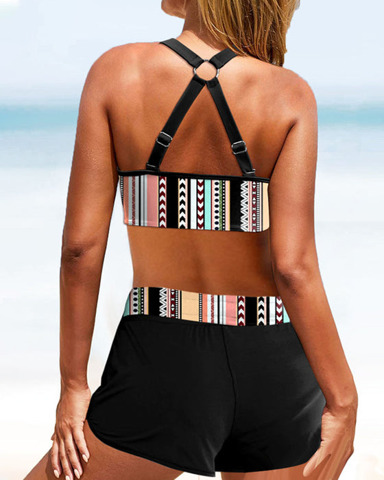 Bikinier med høy midje stripe