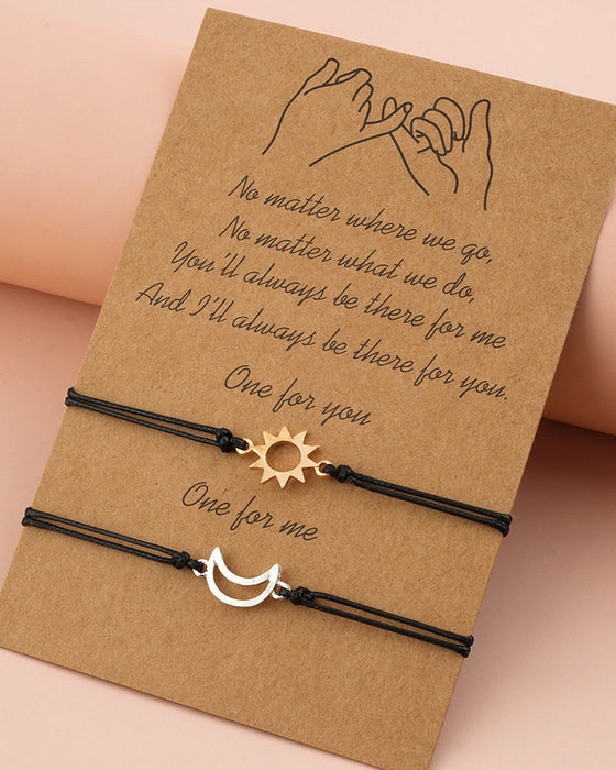 Sol og måne armbånd til elskere
