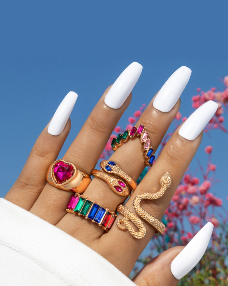 Slangehjerte femdelt ringsett