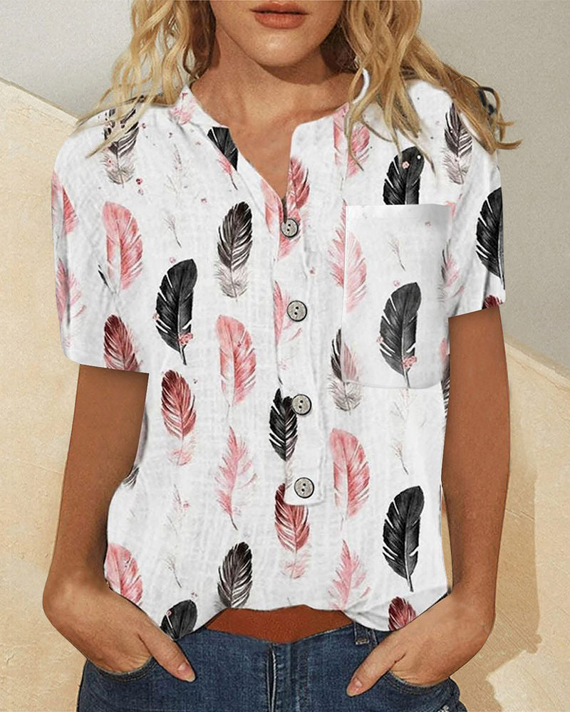 Kortermet topp med trykk