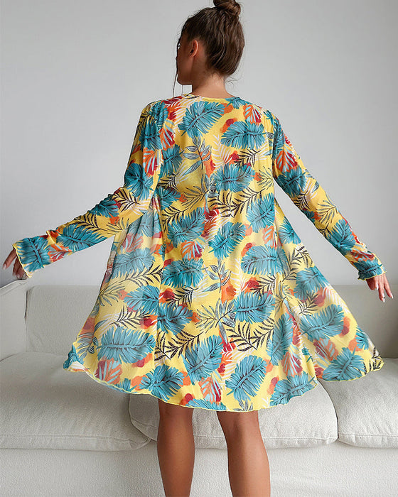 Tredelt sett med motetrykt bikinideksel