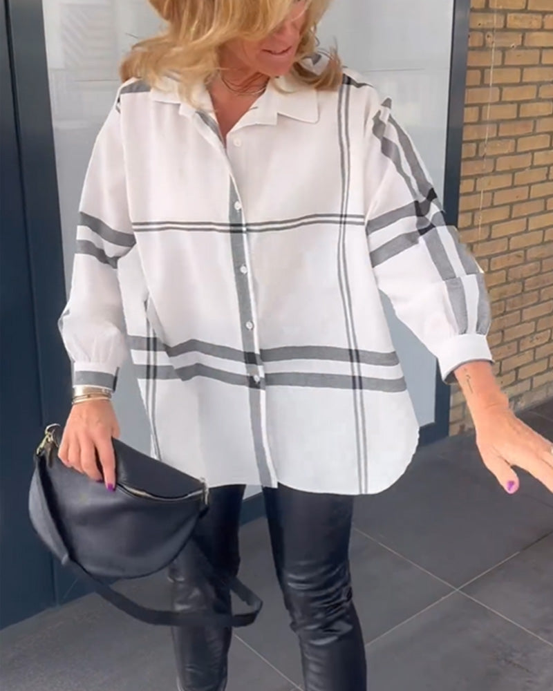 Uformell rutete skjorte med jakkeslag