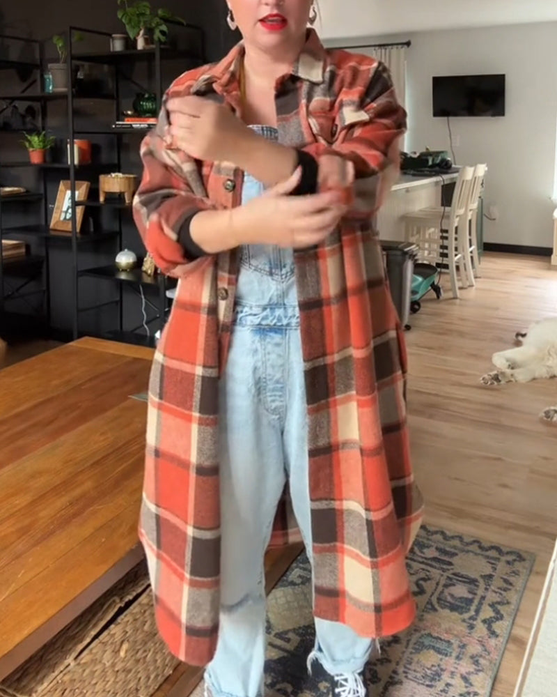 Uformell rutete kåpe med knapper